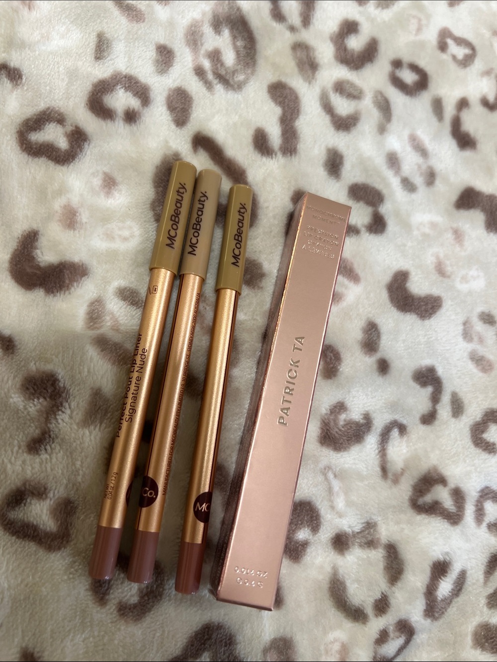 Patrick Ta and Mco lip liners in browns neutral
